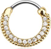 Gold plated Jewelled Wit Clicker piercing - 10 mm