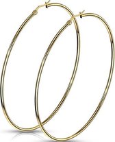 Oorbellen gold plated ringen 75mm ©LMPiercings