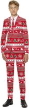 OppoSuits Winter Wonderland - Jongens Kostuum - Rood - Kerst - Maat 170/176