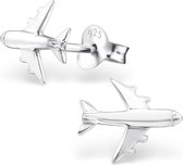 zilveren oorstekers in de vorm van een vliegtuig | Oorbellen meisje | Kinderoorbellen meisje zilver | Zilverana
