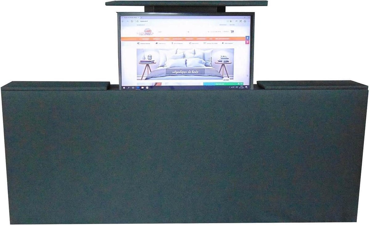 Slaaploods.nl Voetbord - Met TV Lift - 120x80x20 cm - Stof Zwart
