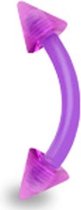 Wenkbrauwpiercing flexibel UV spikes paars
