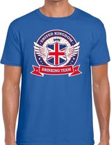 Blauw Engeland drinking team t-shirt heren S
