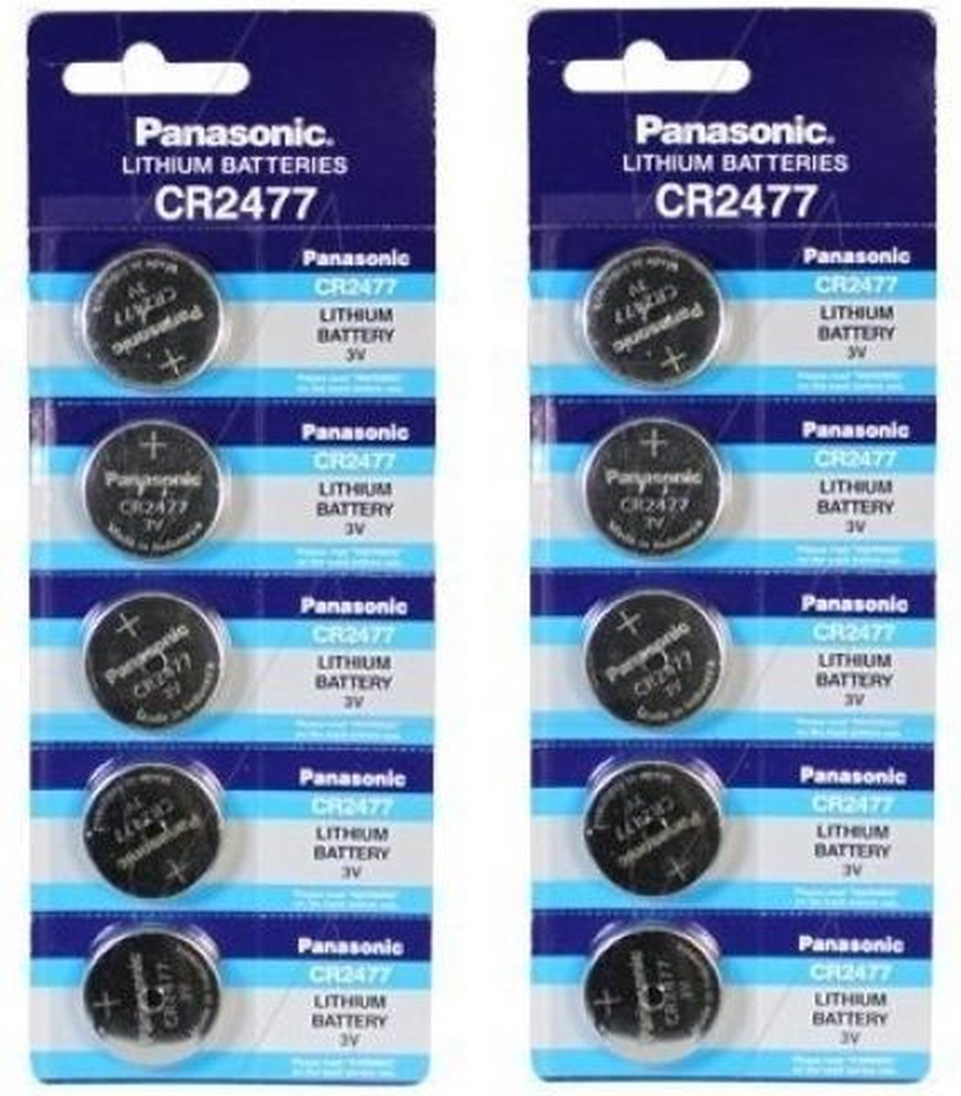 10 Stuks - Panasonic Professional CR2477 P120 3V 1000mAh Lithium knoopcel (Let op. Anders dan CR2477N)