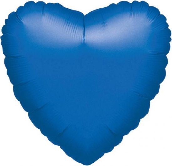 Standard Metallic Blue Foil Balloon Heart S15 packed 43cm