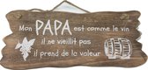 Wandborden Hout Spreukbord “Papa”  Woondecoratie Cadeau Franse Tekst
