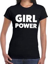 Girl Power tekst t-shirt zwart dames 2XL