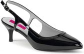 Pleaser Pink Label Pumps -39 Shoes- KITTEN-02 Paaldans schoenen Zwart