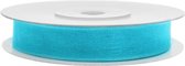 Chiffon lint Turquoise 6mm breed - 25 meter lang
