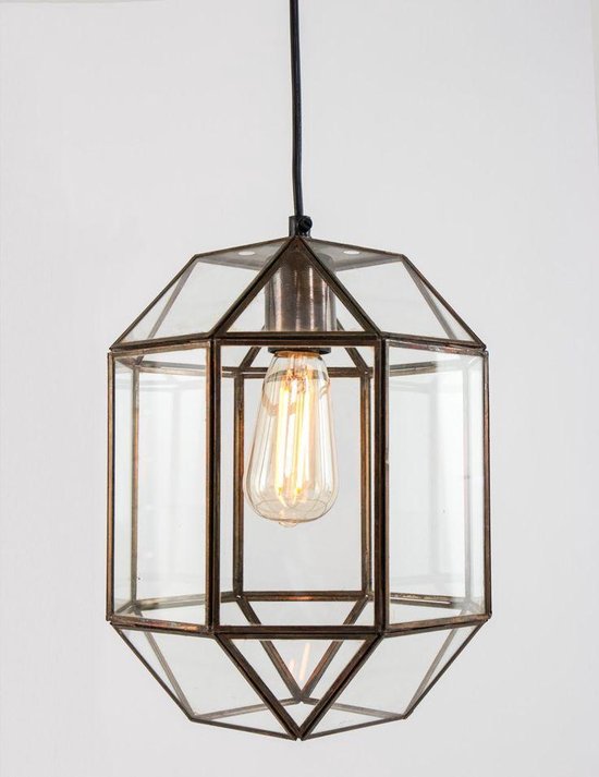 Hanglamp glas en metaal | bol.com