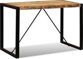 Eettafel 120 cm massief ruw mangohout (incl. vloerviltjes)