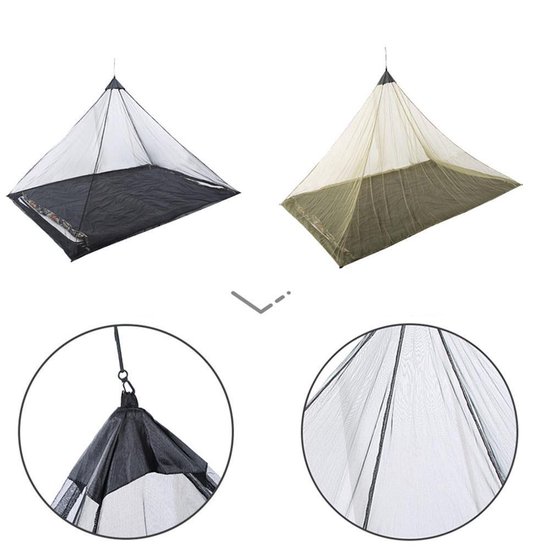 Strak geweven muskietennet voor tenten of luifels. zwart. Perfect voor kamperen.