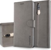 LC.IMEEKE Luxe Book Case - Geschikt voor Huawei Mate 10 Lite Hoesje - Grijs