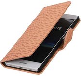 Mobieletelefoonhoesje.nl - Slang Bookstyle Hoesje voor Huawei P9 Lite Licht Roze