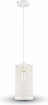 Mat witte hanglamp met open structuur