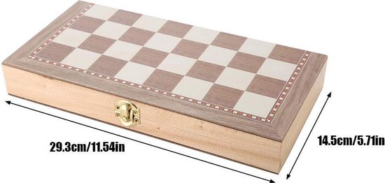 Thumbnail van een extra afbeelding van het spel Houten 3 in 1 schaken, backgammon  en dammen