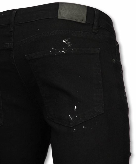 Enos Korte Broek Heren - Slim Fit Denim Short Fake Zipper Jeans - Zwart -  Maten: 33 | bol.com