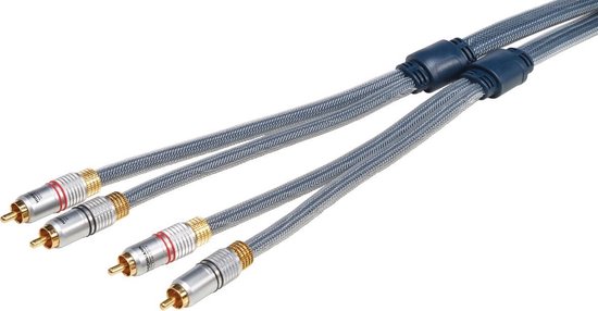 Hirschmann - Stereo Audio Kabel - 0.9 m - Grijs