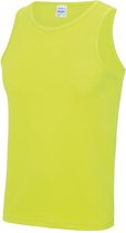 Sport singlet/hemd neon geel voor heren - Hardloopshirts/sportshirts - Sporten/hardlopen/fitness/bodybuilding - Sportkleding top neon geel voor mannen L (42/52)