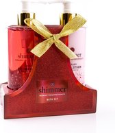 Verjaardag cadeau vrouw - Badset Shimmer Rood Midnight Fig & Pomegranate - Kado vrouwen, moeder, vriendin, zus, oma, mama