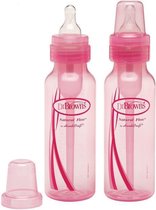 Dr. Brown's - Standaardfles 250 ml - duopack (2x 250 ml) - roze