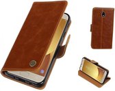 MP Case Bruin booktype vintage  hoesje Samsung Galaxy J7 (2017)