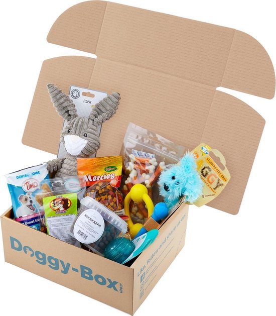 Doggy-box Puppy Verrassingspakket - Hondensnack/Hondenspeeltjes - Assorti