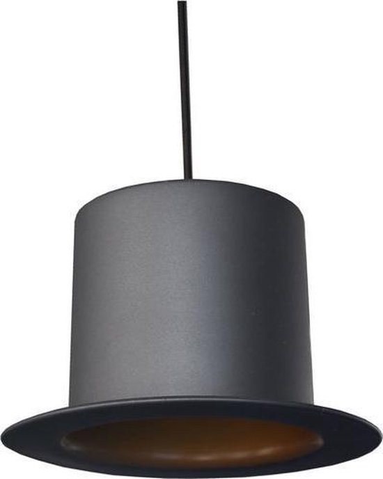 Chapeau haut de forme vintage - Lampe suspendue - Ø 25 cm - Noir - Or |  bol.com