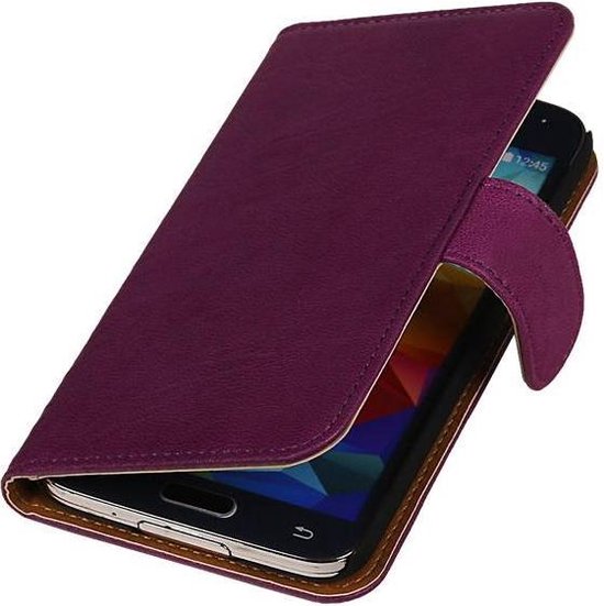 Tragisch Iedereen Leed Samsung Galaxy S3 mini i8190 - Echt Leer Bookcase Paars - Lederen Leder  Cover Case... | bol.com