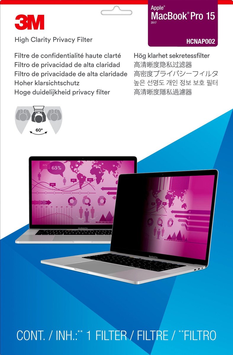 3M High Clarity Privacyfilter voor 15‑inch Apple MacBook Pro (model 2016 of later) (HCNAP002)