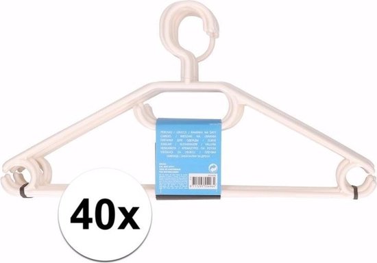 40x plastic kledinghangers wit | bol.com