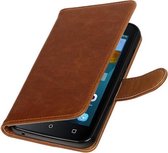 BestCases.nl Bruin Pull-Up PU booktype wallet hoesje voor Huawei Y560 / Y5