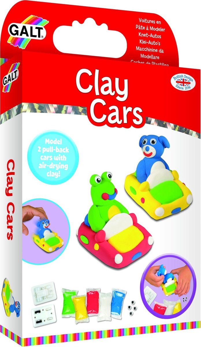 Galt Knutselset - Auto's maken van luchtdrogende klei - Vanaf 6 jaar