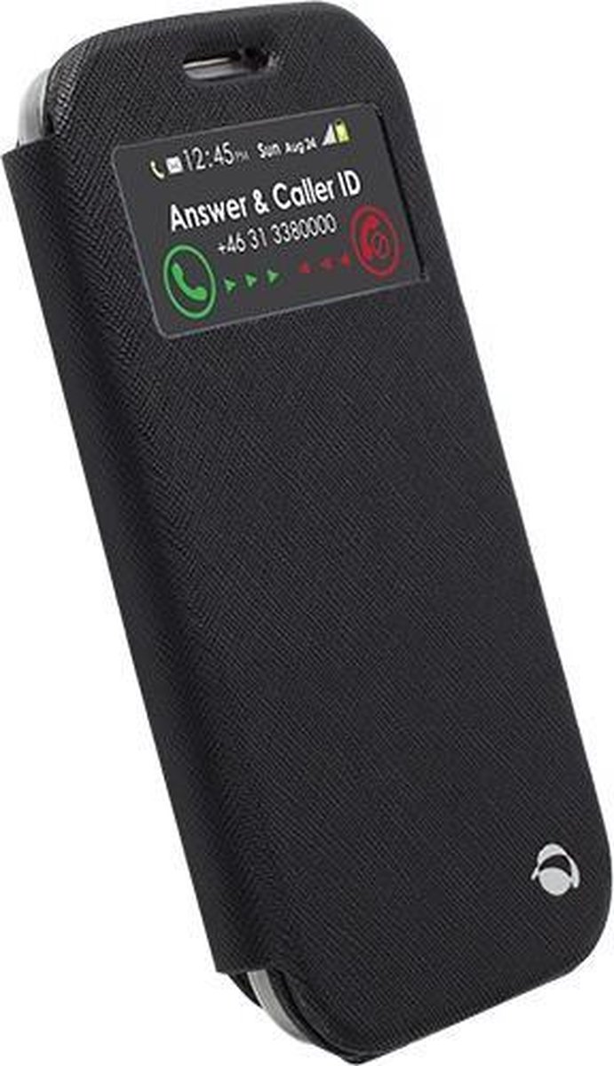 Krusell Malmo Flip Cover View Samsung Galaxy S4 Black