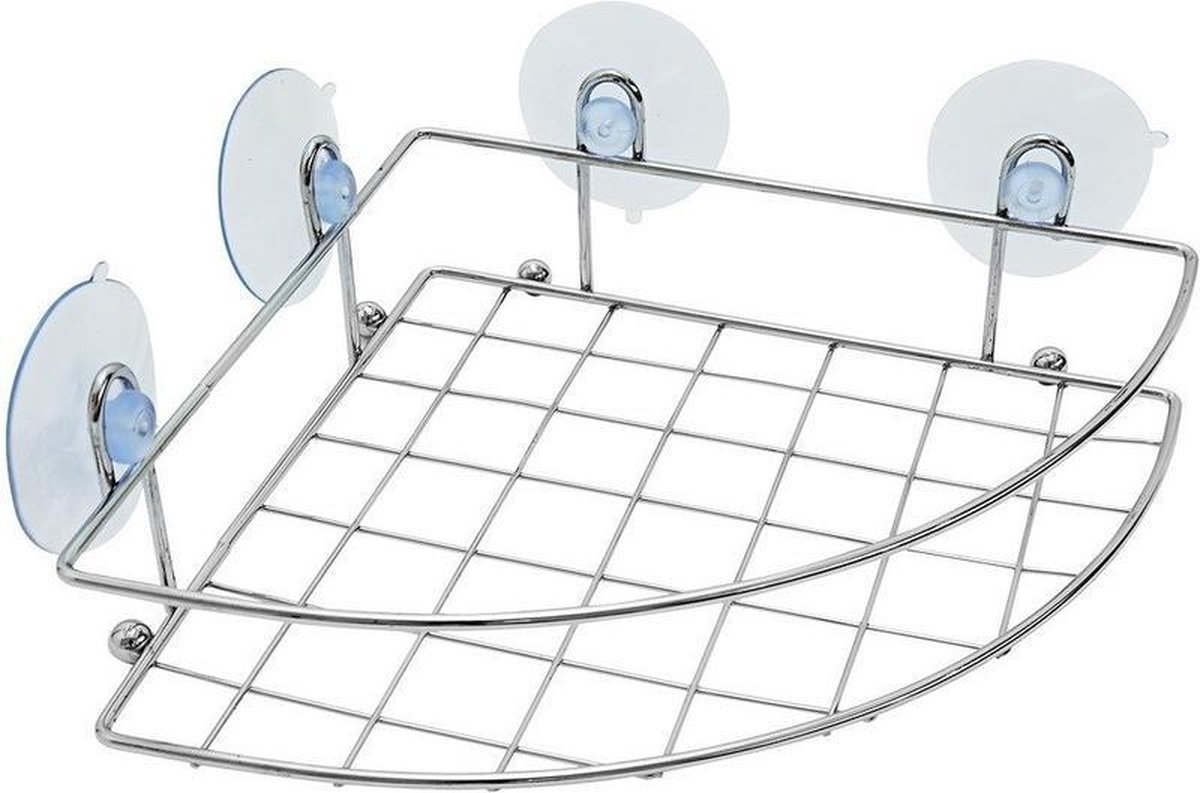 Chroom douche badkamer hoek mandje 20 x 27 cm Doucherekje