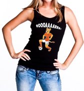 Nederland supporter tanktop / mouwloos shirt Leeuwin roooaaaarrr zwart dames - landen kleding XL