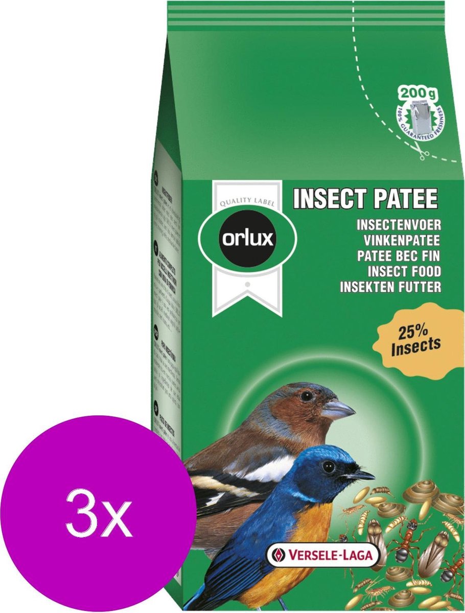 Versele-Laga Orlux Insect Patee - Nourriture pour oiseaux - 3 x 200 g