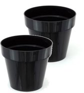 Bloempot Rond Cube Shine 25cm ANTRACIET Prosperplast / 2 STUKS ! /