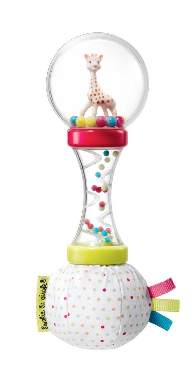 Sophie de giraf Zachte Maracas Rammelaar - Babyspeelgoed - Kraamcadeau - Babyshower cadeau - In witte geschenkdoos - Vanaf 3 maanden - 6x6x17 cm - Kunststof/Katoen op Prijzenvolger.com