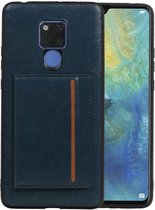 Navy Staand Back Cover 1 Pasjes voor Huawei Mate 20 X