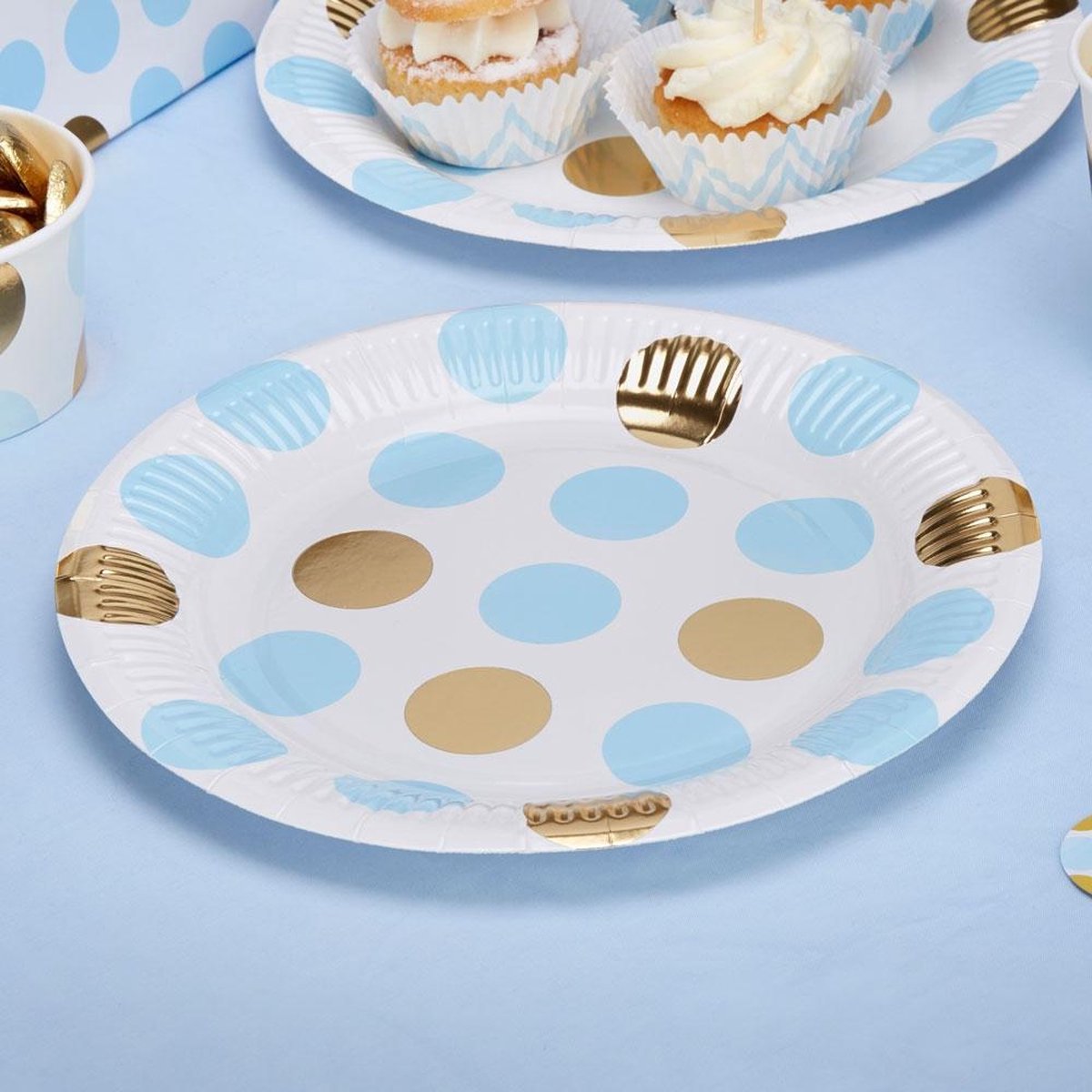 Pattern Works - Plate Blue Dots - 8 pack