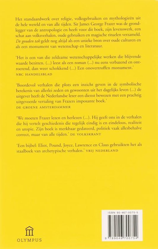 Achterkant van boek De Gouden Tak OLYMPUS.