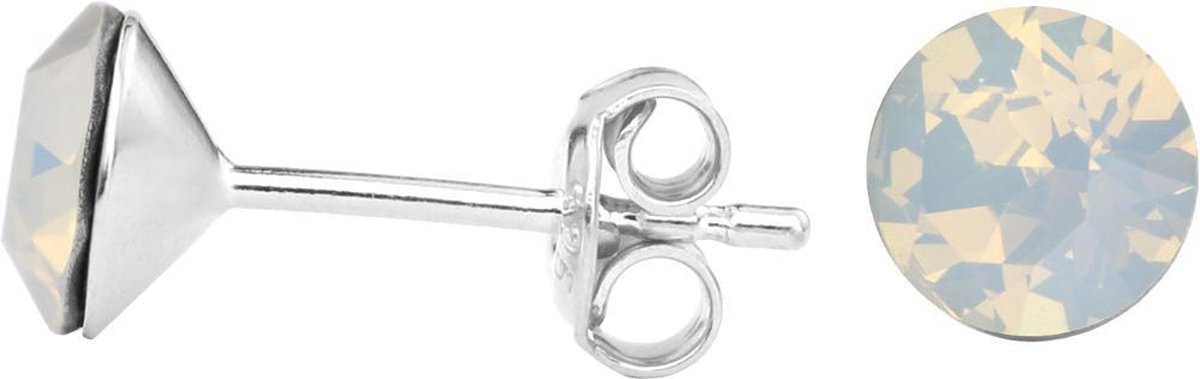 ARLIZI 1429 oorbellen wit opaal Swarovski kristal - sterling zilver - 6 mm