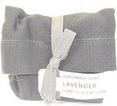 natuurlijke zeep - 100 % plantaardig - lavendelzeep in cotton bag - fairtrade
