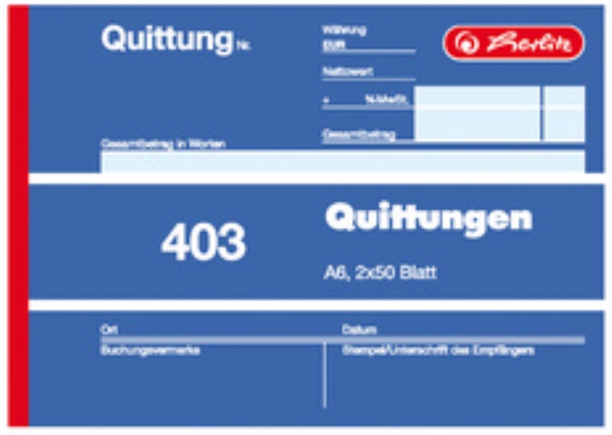 herlitz formulierboek Quittung 401, DIN A6, 50 vel