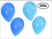 Ballonnen helium 200x blauw en lichtblauw