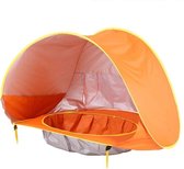 Strand Tent Met Zwembad - Oranje - UPF 50+ UV Werend - Waterdicht - Pop Up - Baby & Kind