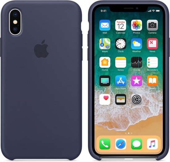 Coque arrière Apple en silicone pour iPhone X – Bleu | bol.com