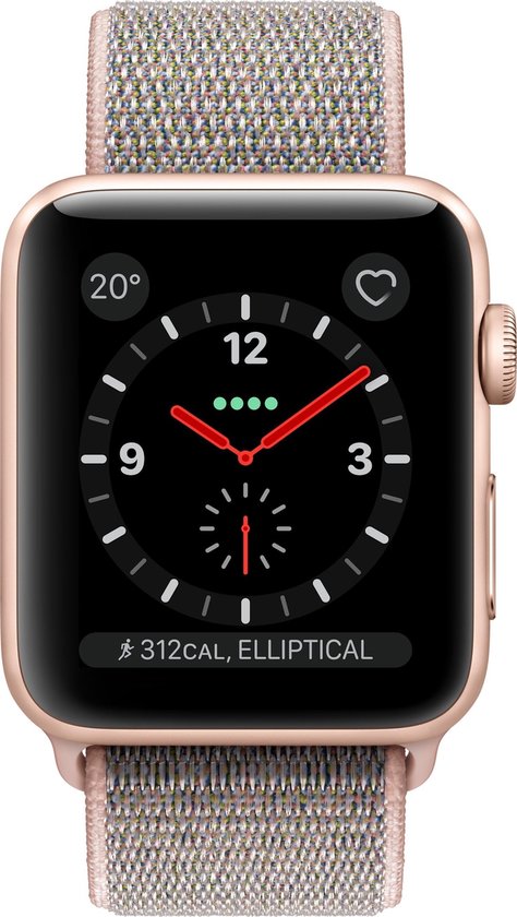 Apple Watch Series 3 - Smartwatch dames - 42mm - Roze/Goud | bol.com