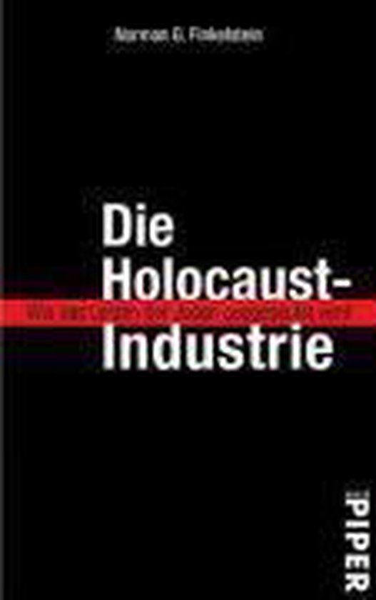 Livre 'Die Holocaust-Industrie' avec bande rouge et texte blanc.